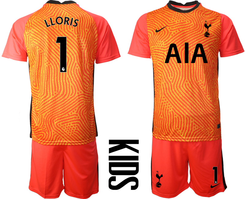2021 Tottenham Hotspur red goalkeeper youth #1 soccer jerseys
